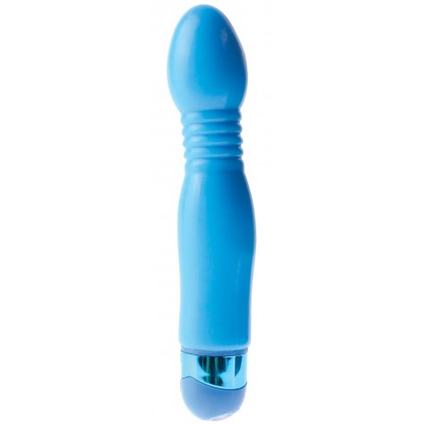 Голубой гибкий вибромассажер Powder Puff Massager - 17,1 см.