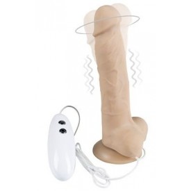 Телесный вибратор-ротатор на присоске Cesar Vibrator & Rotator - 17,5 см.